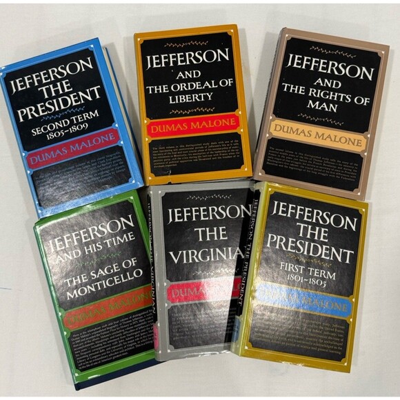 Jefferson and His Time by Dumas Malone Complete 6 Volume Set HC/DJ VGC - Picture 1 of 5